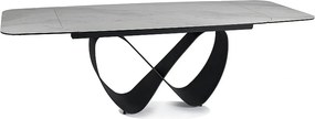 Masa extensibila INFINITY, alb/negru, sticla securizata/ceramica/metal