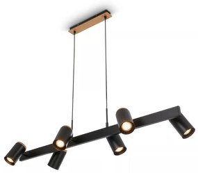 Briloner 4059065 - Lustră pe cablu ERA 6xGU10/10W/230V negru