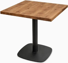 Masa din MDF, patrata texturata, Homs, nuc-negru, 80x80x75 cm, A0110