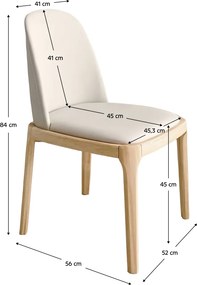 Scaun de sufragerie, natural/bej, piele ecologică, ZENTRA