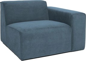 Modul pentru canapea albastru cu tapițerie din catifea reiată (cu colț pe partea dreaptă) Sting – Scandic