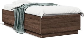 vidaXL Cadru de pat, stejar maro, 90x200 cm, lemn prelucrat