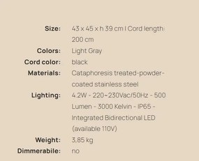 Corp de iluminat LED exterior, IP65, BANG STEP LIGHT LARGE Light Gray
