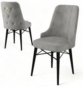 Set de scaune de sufragerie Pare Grey and Black, 6buc.