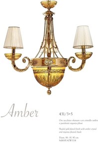 Candelabru cu 3 brate clasic LUX realizat manual Amber