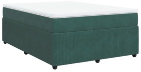 3285653 vidaXL Pat box spring cu saltea, verde închis, 160x200 cm, catifea