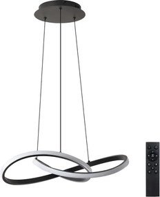Brilagi - Lustra LED reglabilă suspendată pe cablu INFINITY LED/55W/230V 50x50 cm neagră + telecomandă