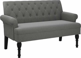 vidaXL Bancă cu spătar gri închis 120x62x75,5 cm, material textil