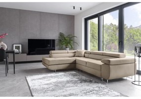 Colțar bej extensibil/cu spațiu de depozitare (cu colț pe partea stângă/în formă de ”L”) Anton – ELTAP