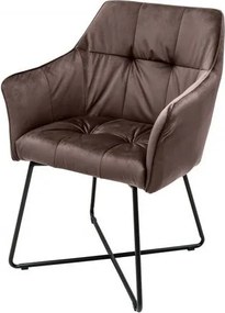 Set de 2 scaune elegante cu cotiere confortabile Loft, maro taupe