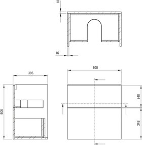 Prizma Mobilier de baie , cu lavoar - 60 cm STKU6U6U6M