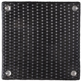 Outsunny Set Mobilier de Gradina din Ratan PE de 3 Piese cu 2 Fotolii de Exterior, Masuta pentru Cafea cu Sticla si Perne, Negru