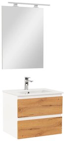 Mobilier complet de baie Vario Forte 60, stejar alb