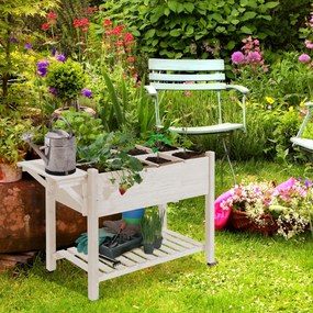 Outsunny Jardiniera din lemn pentru gradina, 123x54x74cm, maro | Aosom Romania