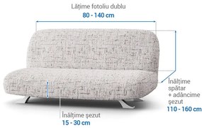 Huse bielastice VITTORIA smântânii 2fotoliu cu manere de lemn (l. 80 -140 cm)