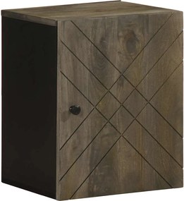 vidaXL Dulap de baie montat pe perete negru lemn masiv de mango