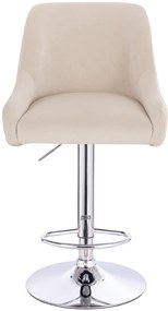 HR920W Scaun Crem din Catifea cu Bază Cromata