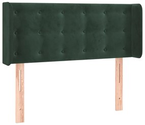 3119241 vidaXL Tăblie pat cu aripioare verde închis 93x16x78/88 cm catifea