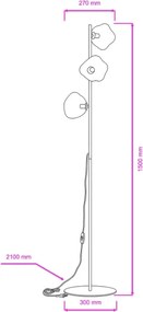 Brilagi - Lampă de podea VULCANO 3xG9/8W/230V negru/fumuriu