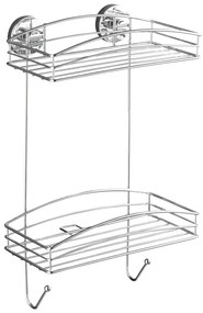 Etajeră cu 2 rafturi Wenko cu suport de prindere Vacuum-Loc, până la 33 kg