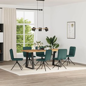 vidaXL Scaune de bucătărie, 6 buc., verde închis, material textil