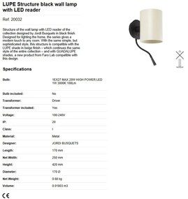 Aplica perete cu reader LED design modern GUADALUPE bej