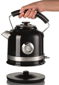Cana electrica Ariete MODERNA 2854/02, 2000W, 1.7 L, Timer, 360° rotire, Filtru detasabil, Negru