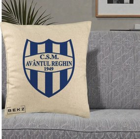 Perna Personalizata CSM Avantul Reghin 1949, 40x40 cm, Bej, Husa Detasabila, Perna Inclusa, BEKZ®