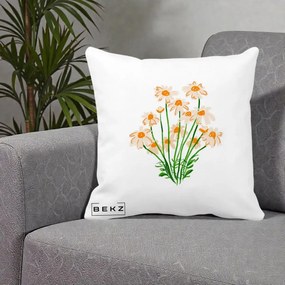 Perna Decorativa Margarete Camp, 40x40 cm, Alba Mata, Husa Detasabila, Perna Inclusa, BEKZ®