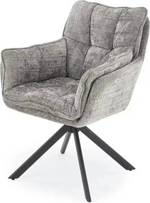 Scaun rotativ K597, gri/negru, stofa/metal, 70x67x90 cm