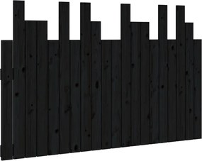 vidaXL Tăblie de pat pentru perete, negru 127,5x3x80 cm lemn masiv pin