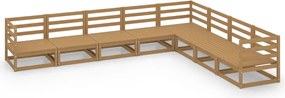 vidaXL Set mobilier de grădină, 8 piese, maro miere, lemn masiv pin