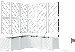 vidaXL Vază pentru Grădină 5 pcs Alb Oțel