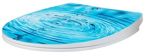 Capac WC 38 x 45 cm Easy-Close (cu închidere automată) Droplets – Wenko