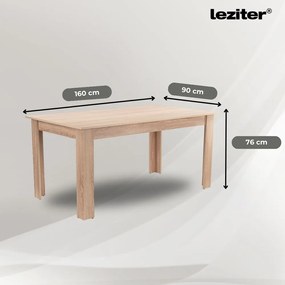 Set de masă Leon 6+1 stejar Sonoma-bej