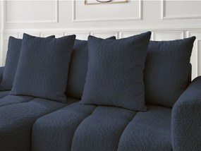 Colțar albastru extensibil/cu spațiu de depozitare cu tapițerie din țesătură bouclé (cu colț pe partea stângă/cu șezlong) Roxelane – Bobochic Paris