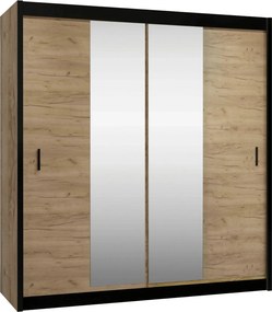 Dressing CRAFT, stejar craft/negru, PAL melaminat, 203x61x215 cm