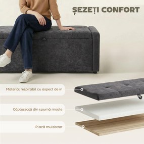 HOMCOM Pouf, taburet, suport pentru picioare, ladă depozitare, design modern | Aosom Romania
