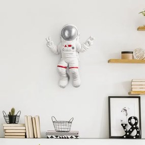 Decorațiune de perete 47x35 cm argintiu astronaut