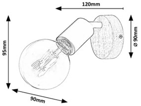 Spot de perete PABLO 1xE27/40W/230V Rabalux 3976