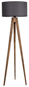 Lampadar negru/maro cu abajur textil (înălțime 153 cm) Tripod – Opviq lights