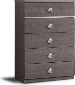 Comodă lemn masiv gri Tabacco Lucios, 83 × 43 × 121 cm