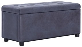 vidaXL Taburet de depozitare, gri, 87,5 cm, piele întoarsă ecologică