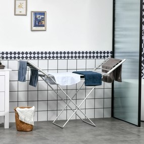 HOMCOM Uscător de Rufe Electric, Suport pentru Uscarea Rufelor cu Încălzire 45-55℃, 144x53x96 cm, Argintiu | Aosom Romania