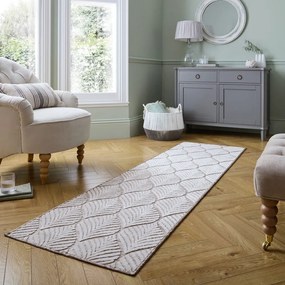 Covor pentru exterior și interior fildeș 66x230 cm Elm Leaf – Flair Rugs
