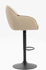 HR2055W Scaun Crem din Piele Ecologica cu Bază Neagră