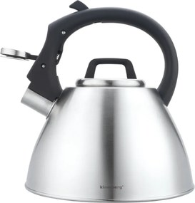 Fierbător fluierător Klausberg KB 7951, 2.5 l, Oțel inoxidabil, Mâner termoizolant, Inducție, Onix mat