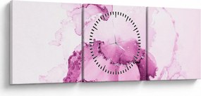 Tablou - Decor roz (cu ceas) (90x30 cm)