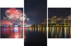 Tablou cu artificii in Singapur (90x60 cm)