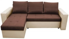 Coltar extensibil Toledo, 226x145x79 cm, 2 lazi depozitare, Reversibil, Bej/Maro